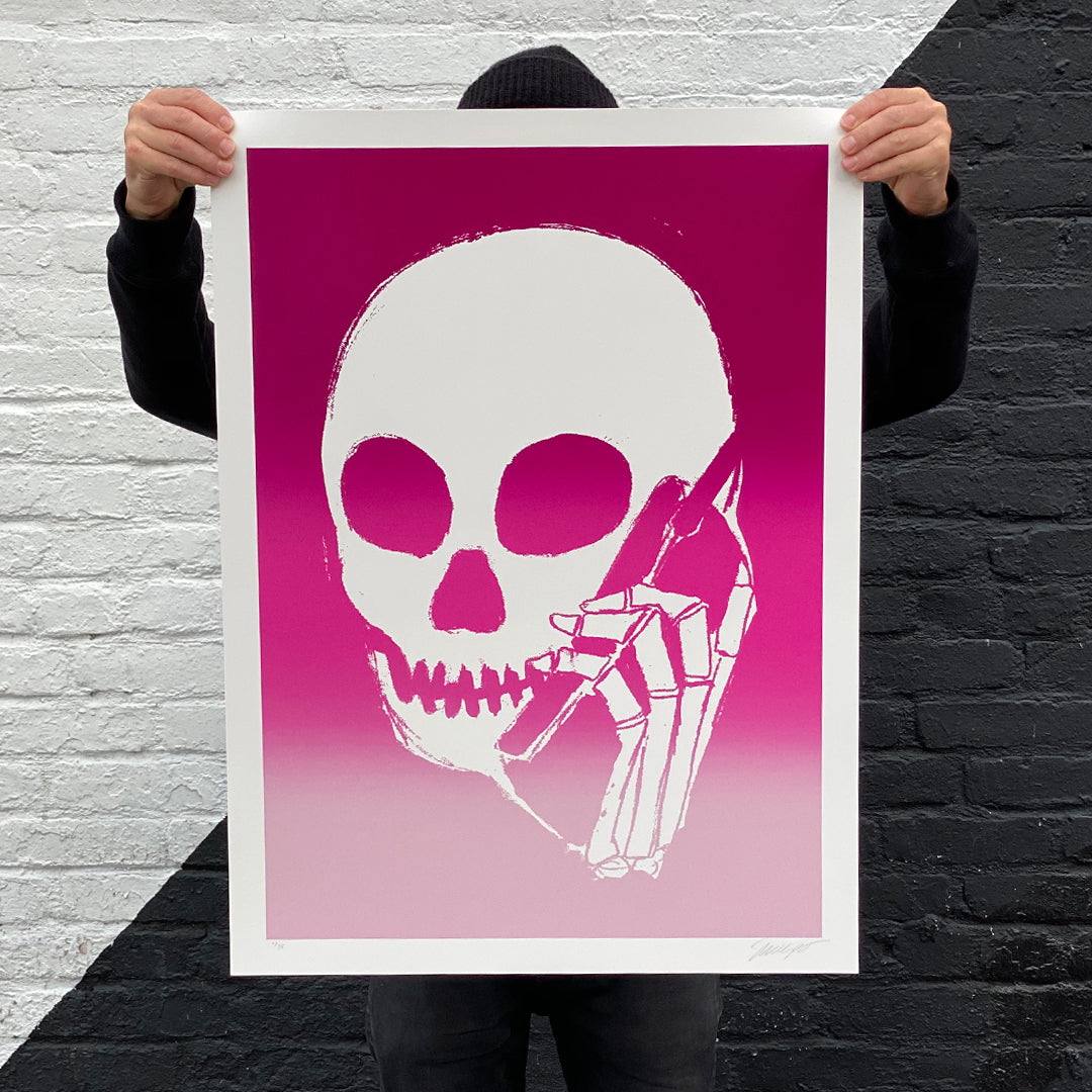 アート・デザイン・音楽 Schriftbilder:Experimentelle Kalligrafie SKULLPHONE Limited Edition Print, 2019 Pink Fade – Yves Stohr